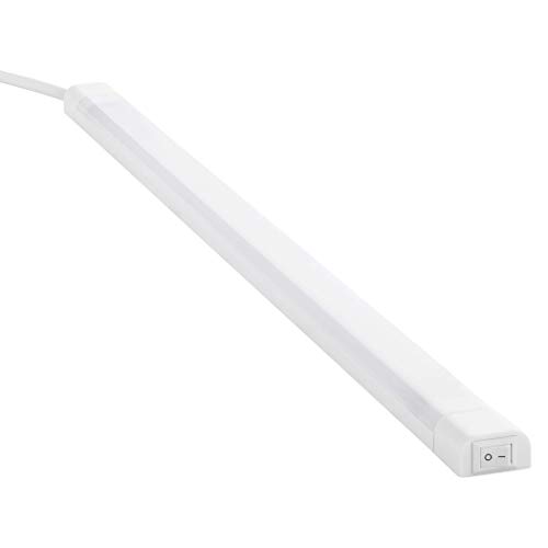 SEBSON® LED bajo mueble 50cm, Tiras de luz con enchufe e interruptor, blanco neutro 4000K, 4W Equivale de 25W, 700 Lumen, 230V, IP20, 24x13x500mm