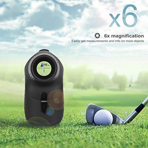 SeeKool 600m Telémetro de Golf, Multifunciones Laser Rangefinder, 6X Aumento, con Bloqueo de Bandera, Distancia, Medición de Velocidad, para Golf, Caza, Escalada en Roca al Aire Libre