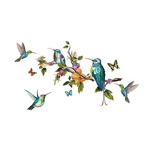 Sencillo Vida Pegatinas de pared Colibrí Pájaro vinilo adhesivo decorativo para las niñas habitación de niño Wall Stickers salón dormitorio TV fondo Inicio 50x70cm