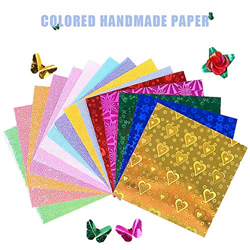 SENDILI Paquete de 100 hojas de Papel Origami - Papel Origami de una cara de colores vivos para proyectos de arte y manualidades para niños y adultos, 10x10cm