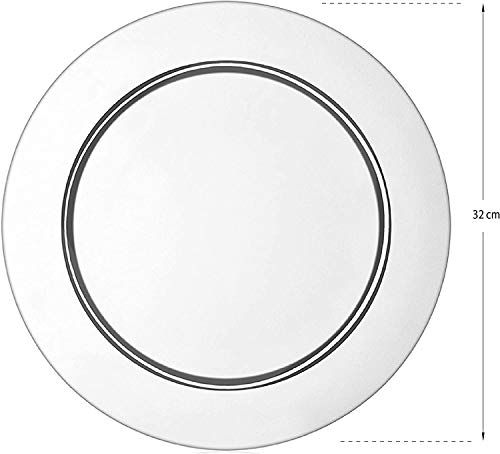 Set de 6 bajoplatos de acero inoxidable plateados -Ø 32 cm - Bandeja para aperitivos - Plata