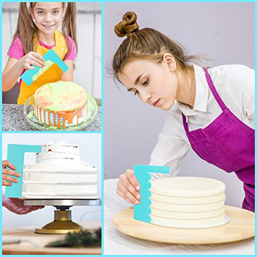 Set Peine para Tartas (8 Piezas) - Raspador Decorar Tartas y Glaseado - Set de Plantillas Alisador Tartas Altas y Pequeñas – Cake Scraper Ideal para Profesionales y Principiantes