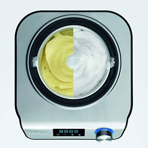 Severin EZ 7407 - Heladera y yogurtera compacta con compresor, 1.2 l, 135 W, temporizador digital, función automática keep-cool, color negro mate