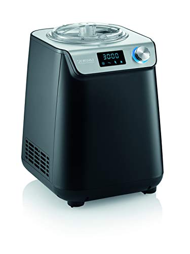 Severin EZ 7407 - Heladera y yogurtera compacta con compresor, 1.2 l, 135 W, temporizador digital, función automática keep-cool, color negro mate