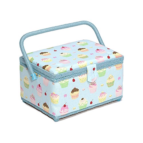 Sewing-Online Cesta de Coser Impresa con Cupcake Mediana 18.5x26x15cm MRM-18