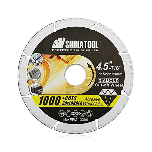 SHDIATOOL Disco de Corte de Metal de Diamante 115mm para Tubo de Acero Barra de Hierro Ángulo de Acero Hoja de Rueda de Corte Soldada al Vacío