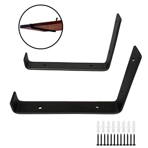 Shelf bracket 2pcs Soporte de Estantería,Soporte de Esquina para Soporte de Pared Arte de Hierro en Forma de L,Escuadras De Metal Soporte Triangular,con Tornillos(20cm/7.9in)