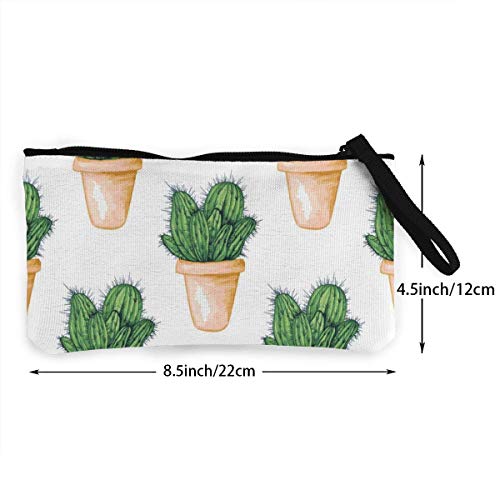 shibeili Cactus Comestible Mexicano Moda Lindo Retro Vintage Lienzo Estudiante Lápiz Estuche Lápiz Monedero Bolsa de Maquillaje cosmético Bolsa de Viaje Organizador de Almacenamiento multifunción