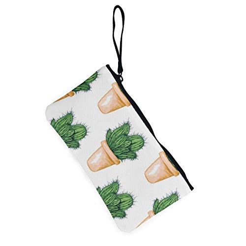 shibeili Cactus Comestible Mexicano Moda Lindo Retro Vintage Lienzo Estudiante Lápiz Estuche Lápiz Monedero Bolsa de Maquillaje cosmético Bolsa de Viaje Organizador de Almacenamiento multifunción