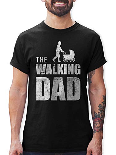 Shirtracer Camisetas Hombre The Walking Dad Regalo de cumpleaños para el Padre (Negro, M)