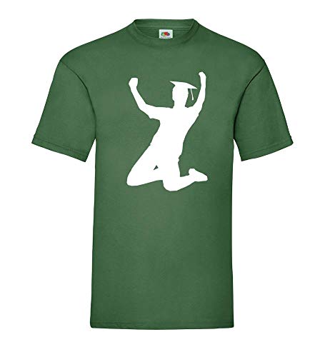 Shirtzshop 84.de - Camiseta de manga corta para hombre, diseño con texto "College Abschluss Jubel" verde botella XXXL