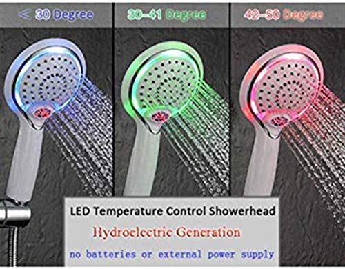 SHOP YJX Led Control de Temperatura Pantalla Digital Ducha, Material ABS Ducha, Mano Presurizada Mano Ducha