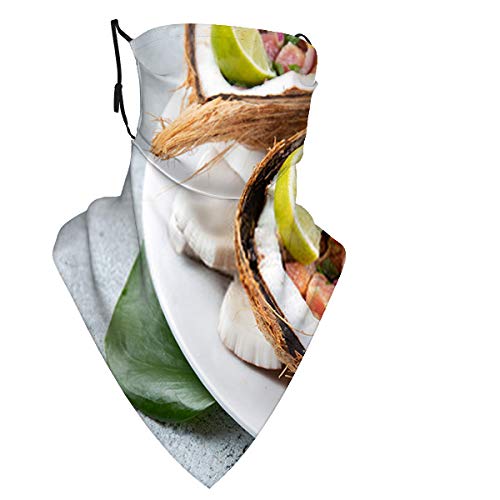 shotngwu Easter Island Tahitian Hawaiian Tuna Ceviche With Multifunctional Neck Gaiter,Face Scarf Headwear for Unisex Men & Women