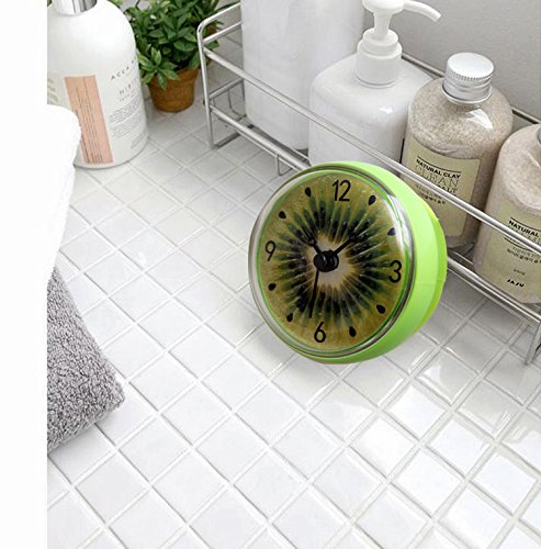 Shuangklei Kiwi Reloj Despertador Baño Cocina Reloj Despertador Impermeable Reloj Reloj Reloj Ventosa De Strange Fruit