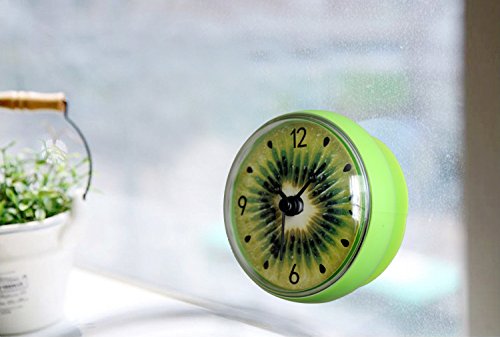 Shuangklei Kiwi Reloj Despertador Baño Cocina Reloj Despertador Impermeable Reloj Reloj Reloj Ventosa De Strange Fruit