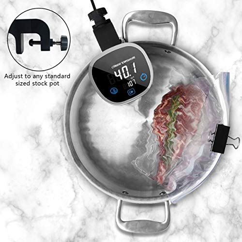 SHUHAO Cocina Sous Vide, 800W inmersión en Caliente de circulación, Control y Temporizador Digital preciso de la Temperatura para cocinar la Carne, mariscos, Verduras y Frutas Postres