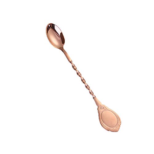 shuxuanltd Cucharas Cafe Cucharas Postre Cuchara para Miel Cucharillas Largas Cuchara De Postre Regalos De Té Chocolate Caliente Cucharas Los Amantes del Café Regalo Cuchara De Miel Rosegold,s