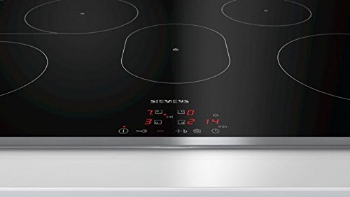 Siemens EH845BFB1E hobs Negro, Acero inoxidable Integrado Con - Placa (Negro, Acero inoxidable, Integrado, Con placa de inducción, Vidrio y cerámica, Acero inoxidable, Tocar)