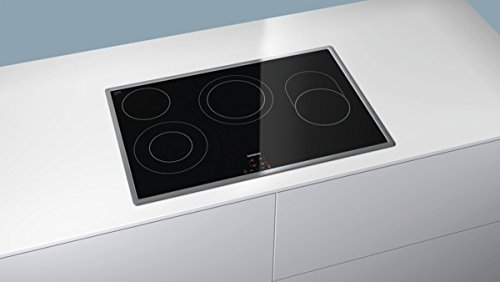 Siemens ET845HH17 hobs - Placa (Incorporado, Eléctrico, Vidrio y cerámica, Sensor, Frente, 220-240V) Negro