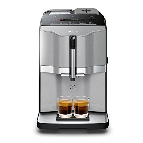 Siemens TI303503DE Independiente Máquina espresso Negro, Acero inoxidable - Cafetera (Independiente, Máquina espresso, Granos de café, Molinillo integrado, Negro, Acero inoxidable)