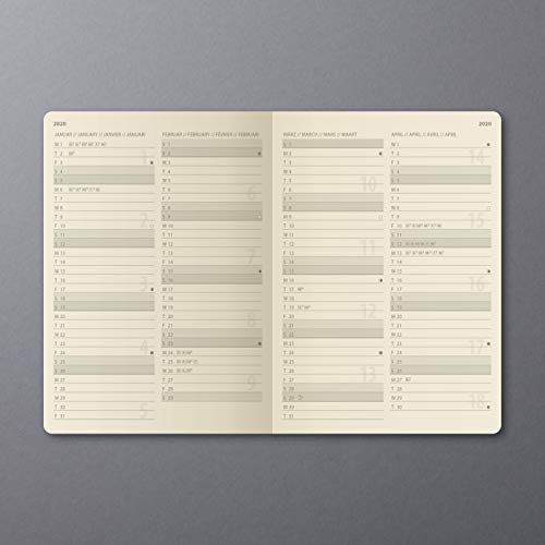 SIGEL C2015 Agenda semanal 2020 y cuaderno Conceptum, tapa dura, 10,8 x 15,1 cm, negro