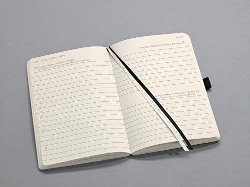 SIGEL C2021 Agenda diaria 2020 Conceptum, tapa blanda 9,3 x 14 cm, negro