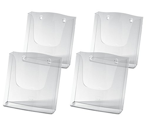 Sigel LH115/4 - Pack de 4 porta-folletos de pared acrylic con 1 compartimento, A4