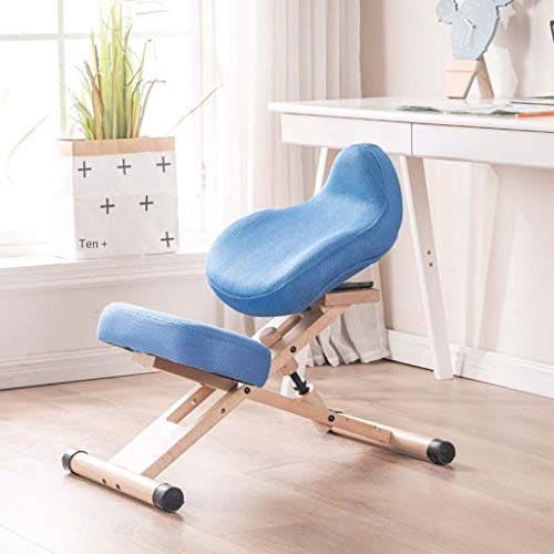 Silla Ergonómica de Rodillas Ajustable de Madera Sin Reposabrazos Sentado Marco de Corrección de la Postura Taburete Kneeler Oficina en el Hogar Sillas de Postura Ortopédica