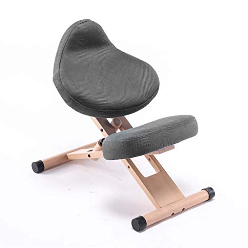 Silla Ergonómica de Rodillas Ajustable de Madera Sin Reposabrazos Sentado Marco de Corrección de la Postura Taburete Kneeler Oficina en el Hogar Sillas de Postura Ortopédica