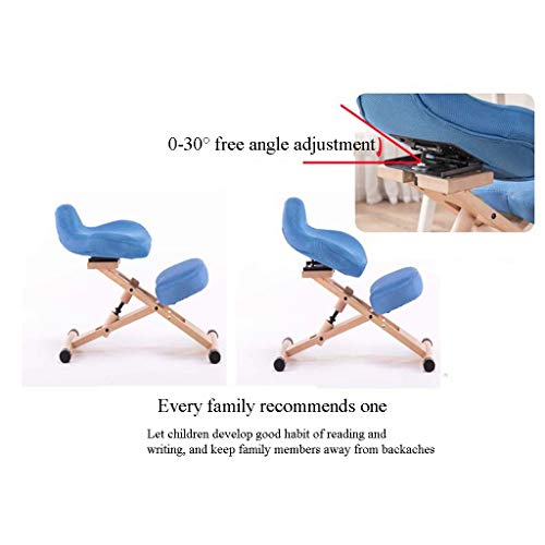 Silla Ergonómica de Rodillas Ajustable de Madera Sin Reposabrazos Sentado Marco de Corrección de la Postura Taburete Kneeler Oficina en el Hogar Sillas de Postura Ortopédica