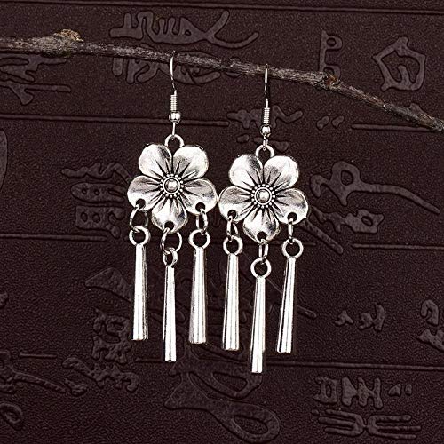 Silverdew Pendientes Redondos con Flecos Huecos para Mujer Accesorios Finos para Mujer Pendientes de Moda para mujer-4004-08