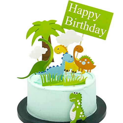 Simon Lee Woodham 10 Piezas Torta de Dinosaurio, Cute Cake Toppers, Decoración de Pastel de Dinosaurio, Cupcake Decoration for Kids Birthday Party