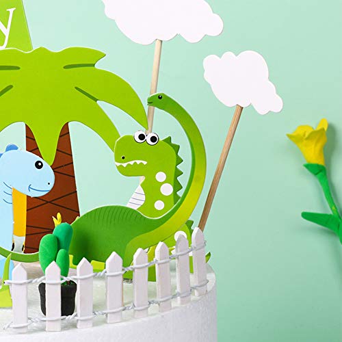 Simon Lee Woodham 10 Piezas Torta de Dinosaurio, Cute Cake Toppers, Decoración de Pastel de Dinosaurio, Cupcake Decoration for Kids Birthday Party