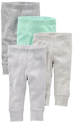 Simple Joys by Carter's Infant-and-Toddler-Pants, Gris/Menta, 3-6 Meses