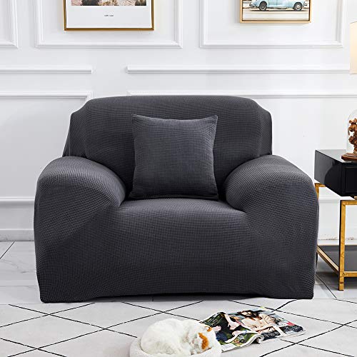 Sinoeem Fundas de Sofá de 1 2 3 4 Plazas (Gratis 2 Fundas de Almohada) Fundas de Sofa Antideslizante Cubierta Forros para Sofas Anti Arañazos Ajustable Protector para Sofá (Gris, 4 Plazas)