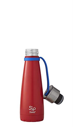 S'ip by S'well - Taza de viaje (acero inoxidable) S'ip by S'well Botella de agua aislada al vacío, 295 ml, rojo Robin 295ml rosso