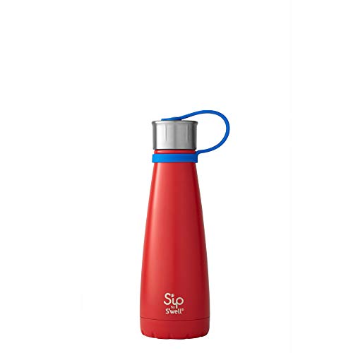 S'ip by S'well - Taza de viaje (acero inoxidable) S'ip by S'well Botella de agua aislada al vacío, 295 ml, rojo Robin 295ml rosso