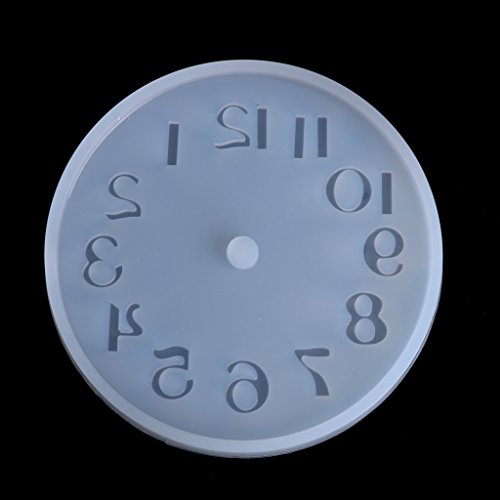 Siwetg - Molde de silicona con números arábigos, diseño de reloj con forma de reloj para fondant, tartas y números arábigos