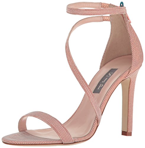 SJP by Sarah Jessica Parker Women's Serpentine Multi Strap Heel Sandal, Blush Fabric, 37.5 B EU (7 US)