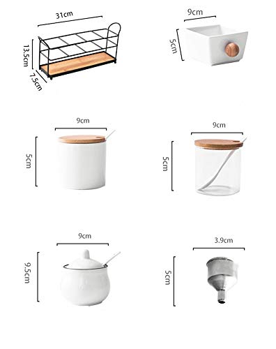 SK Studio Caja de Almacenamiento con Soporte para Especias, 10 Juegos de Utensilios de Cocina Dobles Multi 1 41.3x15.3x17.6cm