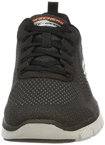 Skechers Flex Advantage 3.0, Zapatillas para Hombre, Negro (Black Mesh/Trim Black), 43 EU