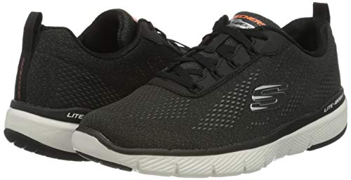 Skechers Flex Advantage 3.0, Zapatillas para Hombre, Negro (Black Mesh/Trim Black), 43 EU