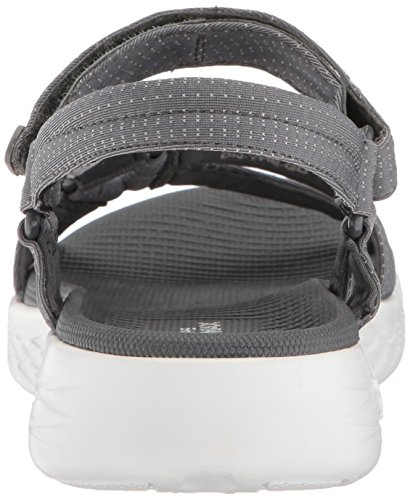 Skechers On The Go 600-Brilliancy, Sandalia con Pulsera para Mujer, Gris (Charcoal), 38 EU