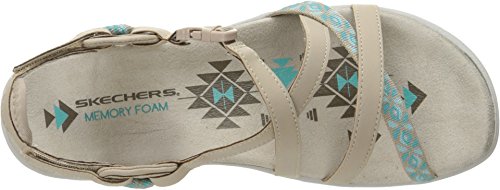 Skechers Reggae Slim-Vacay, Sandalias de Talón Abierto para Mujer, Beige (Taupe), 37 EU