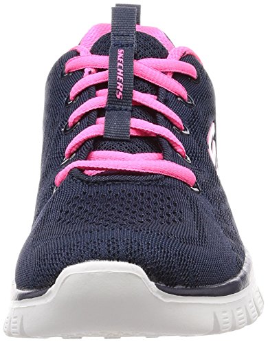 Skechers Women 12615 Low-Top Trainers, Blue (Navy Mesh/Hot Pink Trim Nvhp), 7 UK (40 EU)