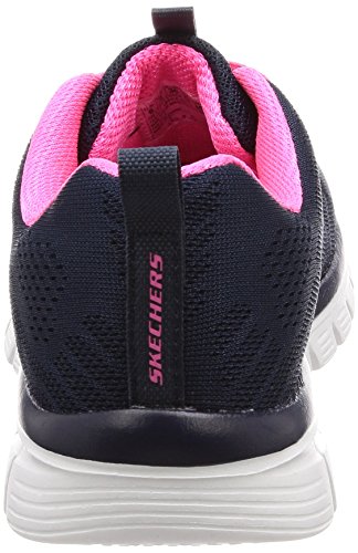 Skechers Women 12615 Low-Top Trainers, Blue (Navy Mesh/Hot Pink Trim Nvhp), 7 UK (40 EU)