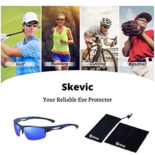 Skevic Gafas de Sol Hombre Mujer Polarizadas TR90 - Gafas Running, Gafas Ciclismo Hombre Ideales para Deporte, Pesca, MTB, Esquí, Golf, Bicicleta, etc. Gafas de Sol Deportivas Protección 100% UV400