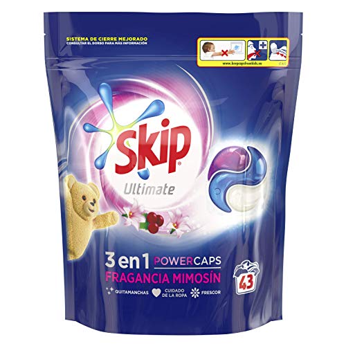 Skip Ultimate 3en1 Detergente Capsulas Fragancia Mimosín 43lav -Pack de 3