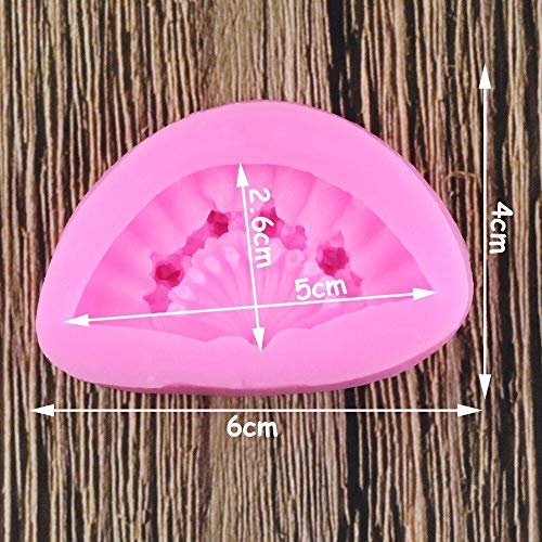 SKJH Molde de Silicona en Forma de Abanico Molde para Hornear Chocolate Artesanal Herramientas de decoración de Pasteles Herramienta de pastelería de Cocina