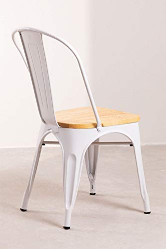 SKLUM Silla LIX Madera Madera - Acero Brillante Blanco Madera Natural - (Elige Color)